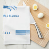 Blauwe krab Hand Waterverven Illustratie Theedoek (Quarter Fold)