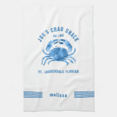 Blauwe krab Hand Waterverven Illustratie Theedoek (Verticaal)