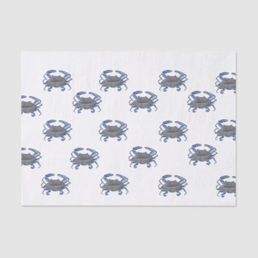 Blauwe krab Herhalend Weefseldocument Tissuepapier (Voorkant)