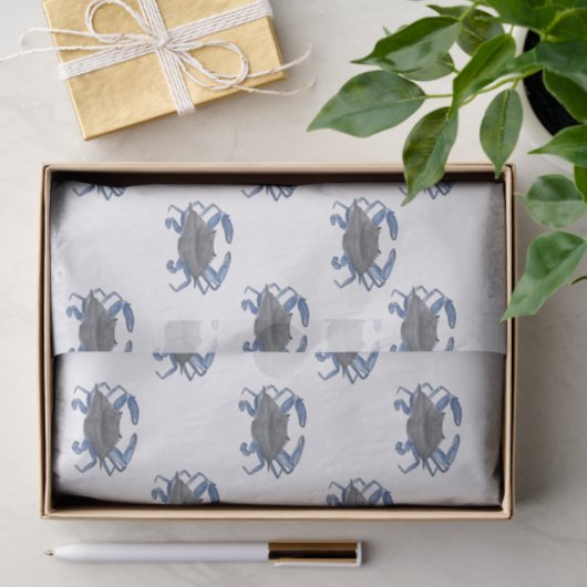 Blauwe krab Herhalend Weefseldocument Tissuepapier (Geschenk)