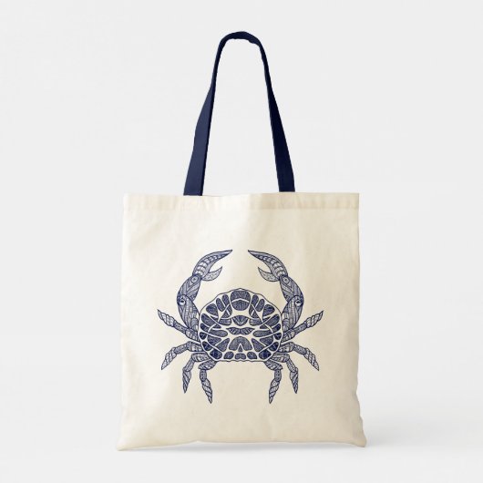 Blauwe krab illustratie tote bag (Achterkant)