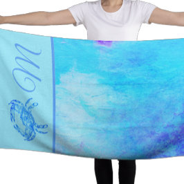 Blauwe krab in kleurspatten strandlaken