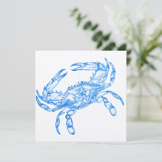 blauwe krab kaart (Staand voorkant)