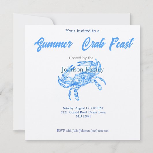  blauwe krab kaart (Achterkant)