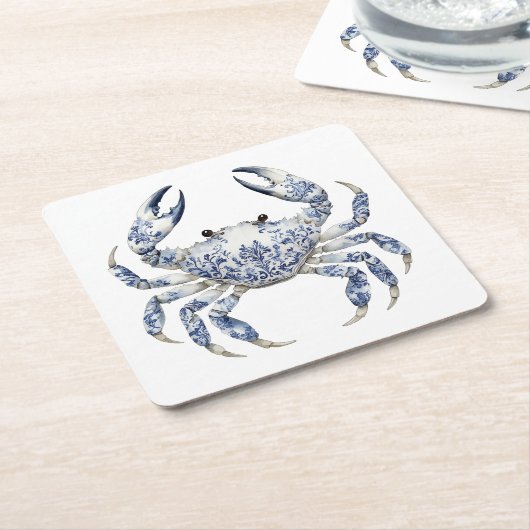 Blauwe krab kartonnen onderzetters (Schuin)