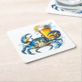 Blauwe krab kartonnen onderzetters (Schuin)