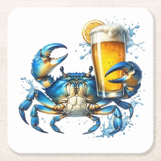 Blauwe krab kartonnen onderzetters (Voorkant)