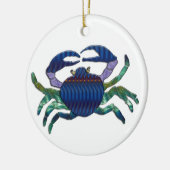 Blauwe krab keramisch ornament (Links)