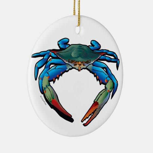 Blauwe krab keramisch ornament (Rechts)