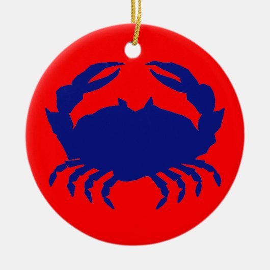 Blauwe krab keramisch ornament (Voorkant)