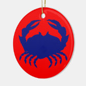 Blauwe krab keramisch ornament (Links)