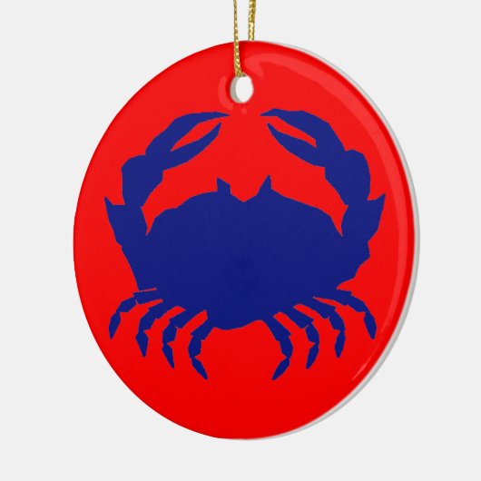 Blauwe krab keramisch ornament (Links)
