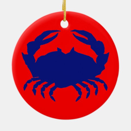 Blauwe krab keramisch ornament (Achterkant)