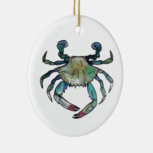 Blauwe krab keramisch ornament (Rechts)