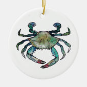 Blauwe krab keramisch ornament (Voorkant)