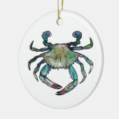 Blauwe krab keramisch ornament (Links)