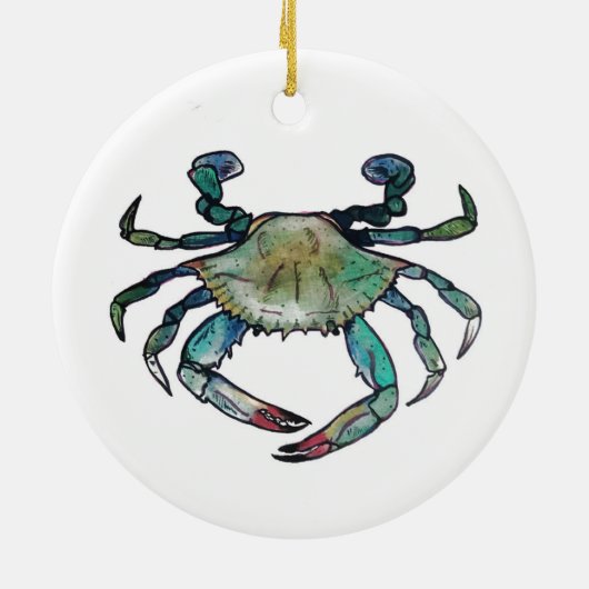 Blauwe krab keramisch ornament (Achterkant)