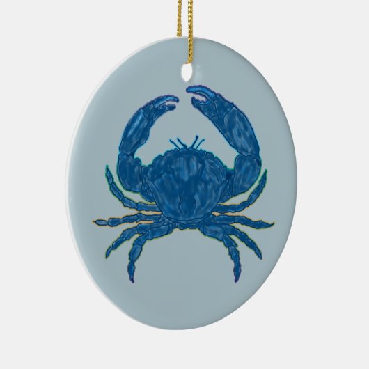 Blauwe krab keramisch ornament (Rechts)