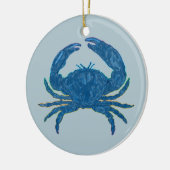 Blauwe krab keramisch ornament (Links)