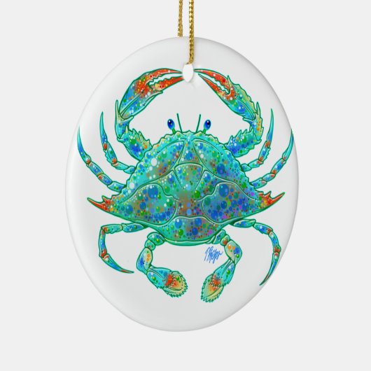 Blauwe krab keramisch ornament (Rechts)