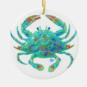 Blauwe krab keramisch ornament (Voorkant)