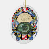Blauwe krab kerstversiering keramisch ornament (Rechts)