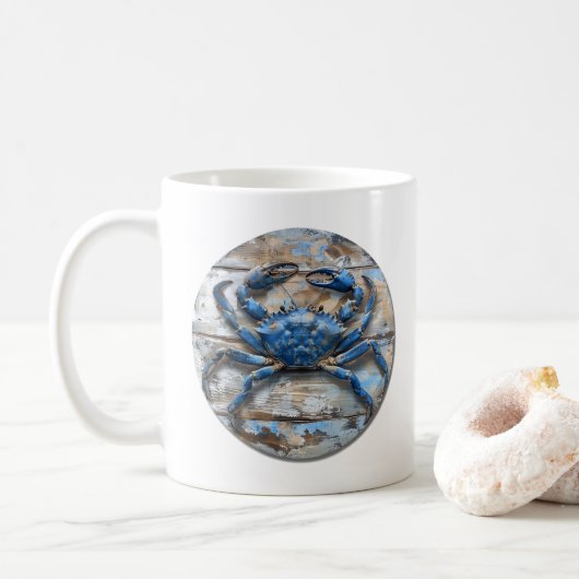 Blauwe krab koffiemok (Met donut)