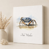 Blauwe Krab Kust Keuken Muur Decor Canvas Afdruk