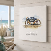 Blauwe Krab Kust Keuken Muur Decor Canvas Afdruk