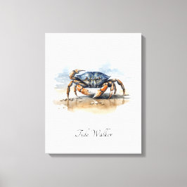 Blauwe Krab Kust Keuken Muur Decor Canvas Afdruk