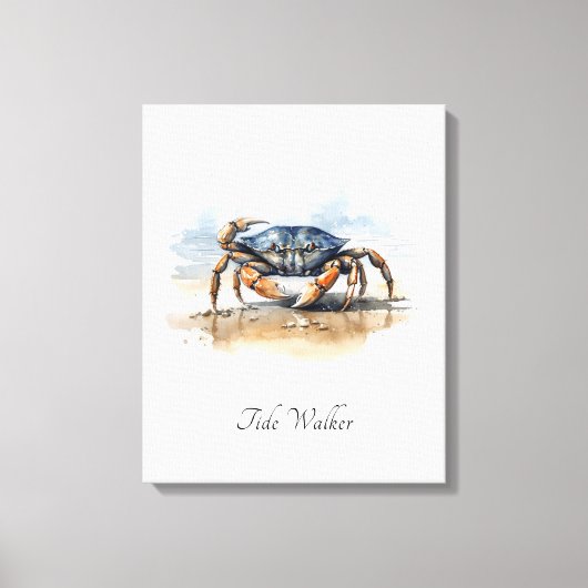 Blauwe Krab Kust Keuken Muur Decor Canvas Afdruk (Voorkant)
