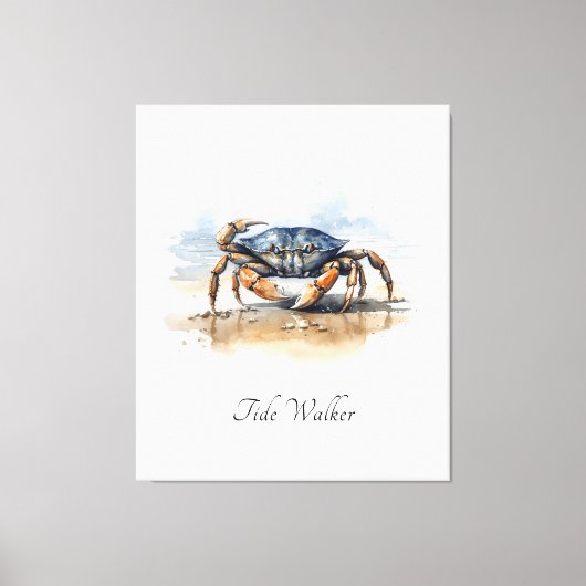 Blauwe Krab Kust Keuken Muur Decor Canvas Afdruk (Voorkant)