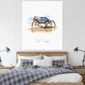 Blauwe Krab Kust Keuken Muur Decor Canvas Afdruk (Insitu (Slaapkamer))