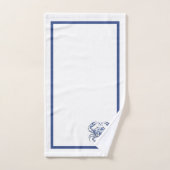 Blauwe Krab Kust Nautilus Monogram Bad Handdoek (Handdoek)