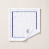 Blauwe Krab Kust Nautilus Monogram Bad Handdoek (Wasdoekje)