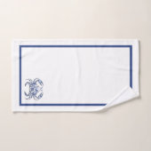 Blauwe Krab Kust Nautilus Monogram Bad Handdoek (Handdoek)