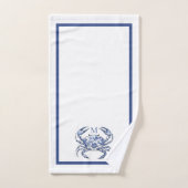 Blauwe Krab Kust Nautilus Monogram Bad Handdoek (Handdoek)