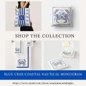Blauwe Krab Kust Nautilus Monogram Tote Bag