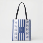 Blauwe Krab Kust Nautilus Monogram Tote Bag (Voorkant)