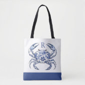 Blauwe Krab Kust Nautilus Monogram Tote Bag (Voorkant)