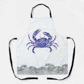 Blauwe Krab - Kust-Nautische Koken Schort (Voorkant)