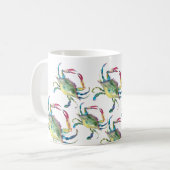 Blauwe krab Kustthema Koffiemok (Voorkant links)