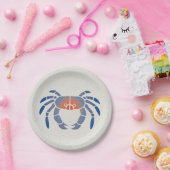Blauwe krab Logo Papieren Bordje (Feest)
