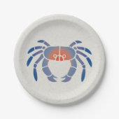Blauwe krab Logo Papieren Bordje (Voorkant)