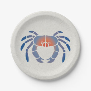 Blauwe krab Logo Papieren Bordje