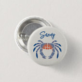 Blauwe krab Logo Ronde Button 3,2 Cm (Voorkant /achterkant)