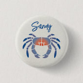 Blauwe krab Logo Ronde Button 3,2 Cm (Voorkant)