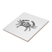 Blauwe krab Logo (zwart-wit) Tegeltje (Zijkant)