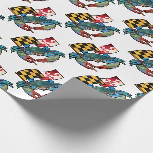 Blauwe krab Maryland Cadeaupapier (Hoek)