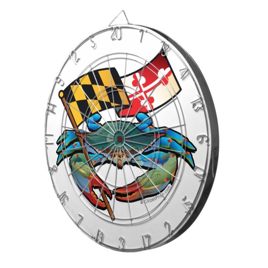 Blauwe krab Maryland Dartbord (Voorkant Rechts)